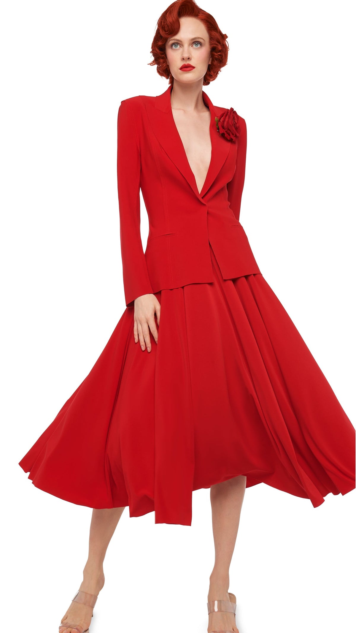 Norma Kamali FLARED SKIRT TO MIDCALF
