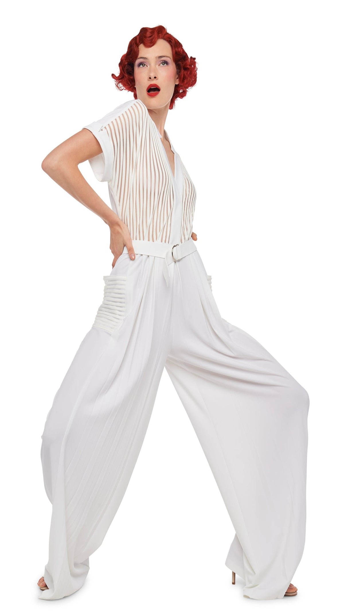 Norma Kamali GERALYN SHORT SLEEVE JUMPSUIT