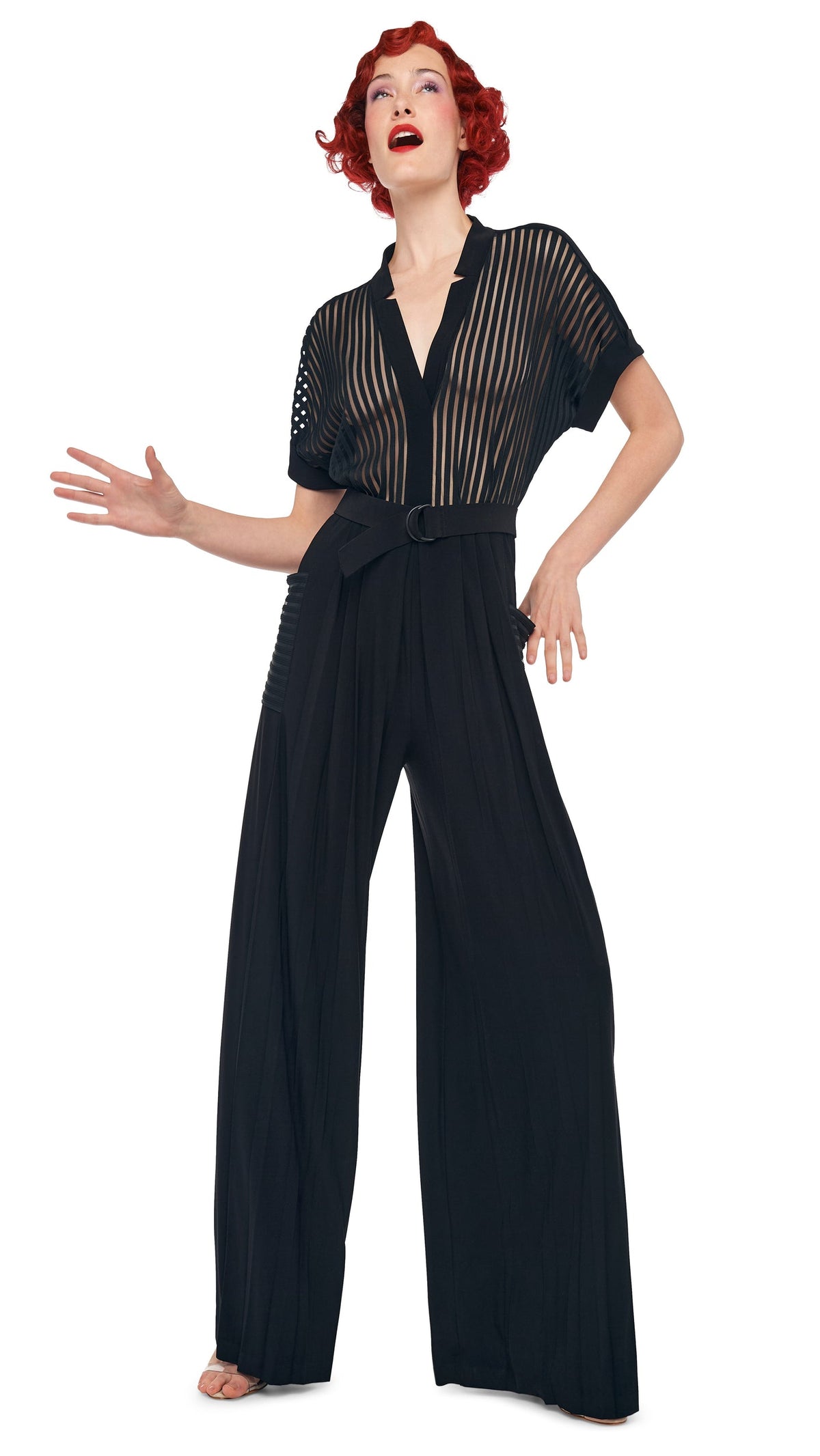 Norma Kamali GERALYN SHORT SLEEVE JUMPSUIT