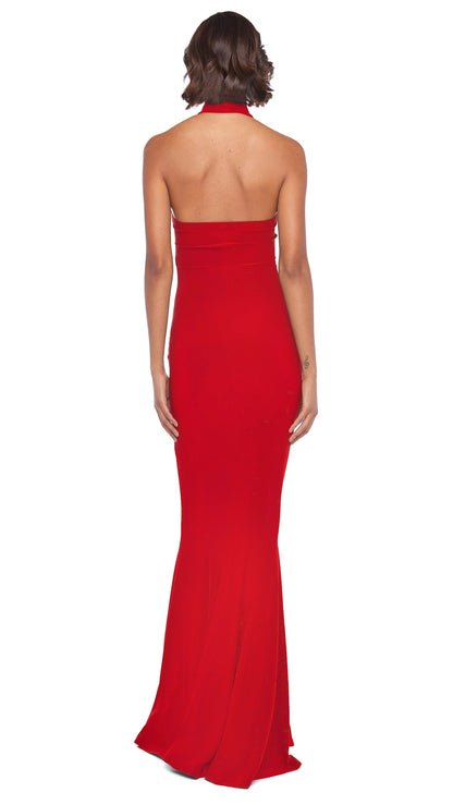 Norma Kamali HALTER TURTLE FISHTAIL GOWN