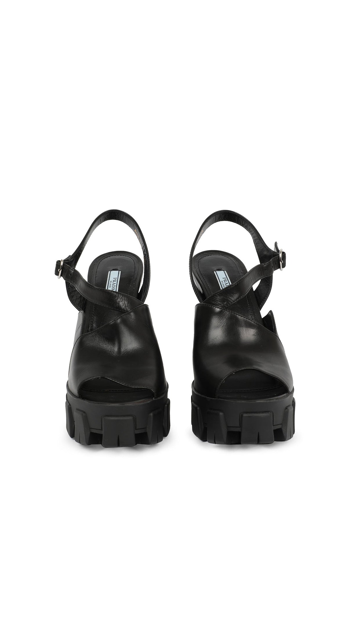 Norma Kamali PRADA LUG SOLE ANKLE STRAP PLATFORM SANDAL