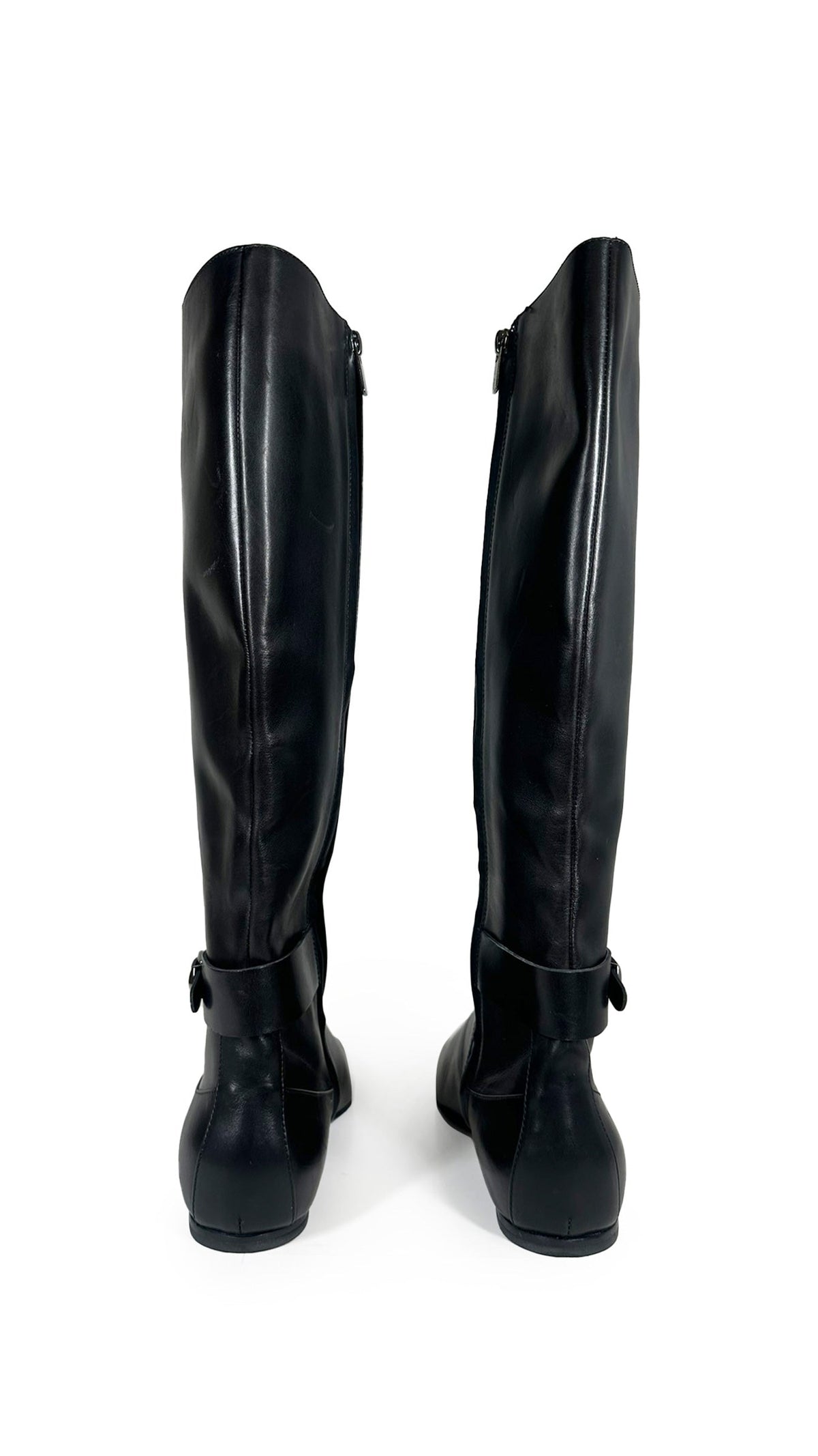 Norma Kamali JIL SANDER RIDING LEATHER BOOT WITH BUCKLE