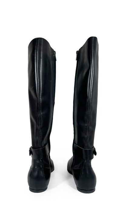 Norma Kamali JIL SANDER RIDING LEATHER BOOT WITH BUCKLE
