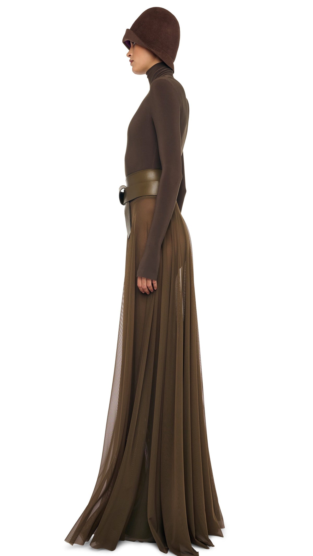 Norma Kamali FLARED SKIRT TO FLOOR W/ LEGGING W/ FOOTIE