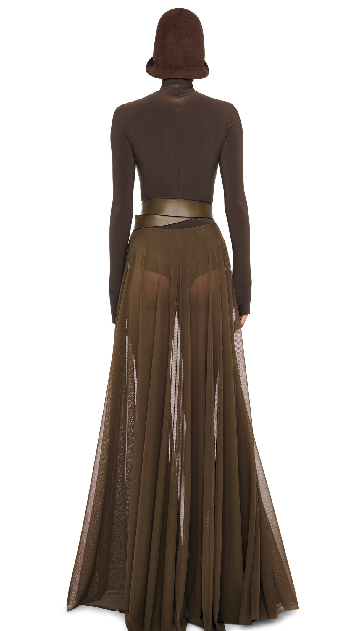 Norma Kamali FLARED SKIRT TO FLOOR W/ LEGGING W/ FOOTIE