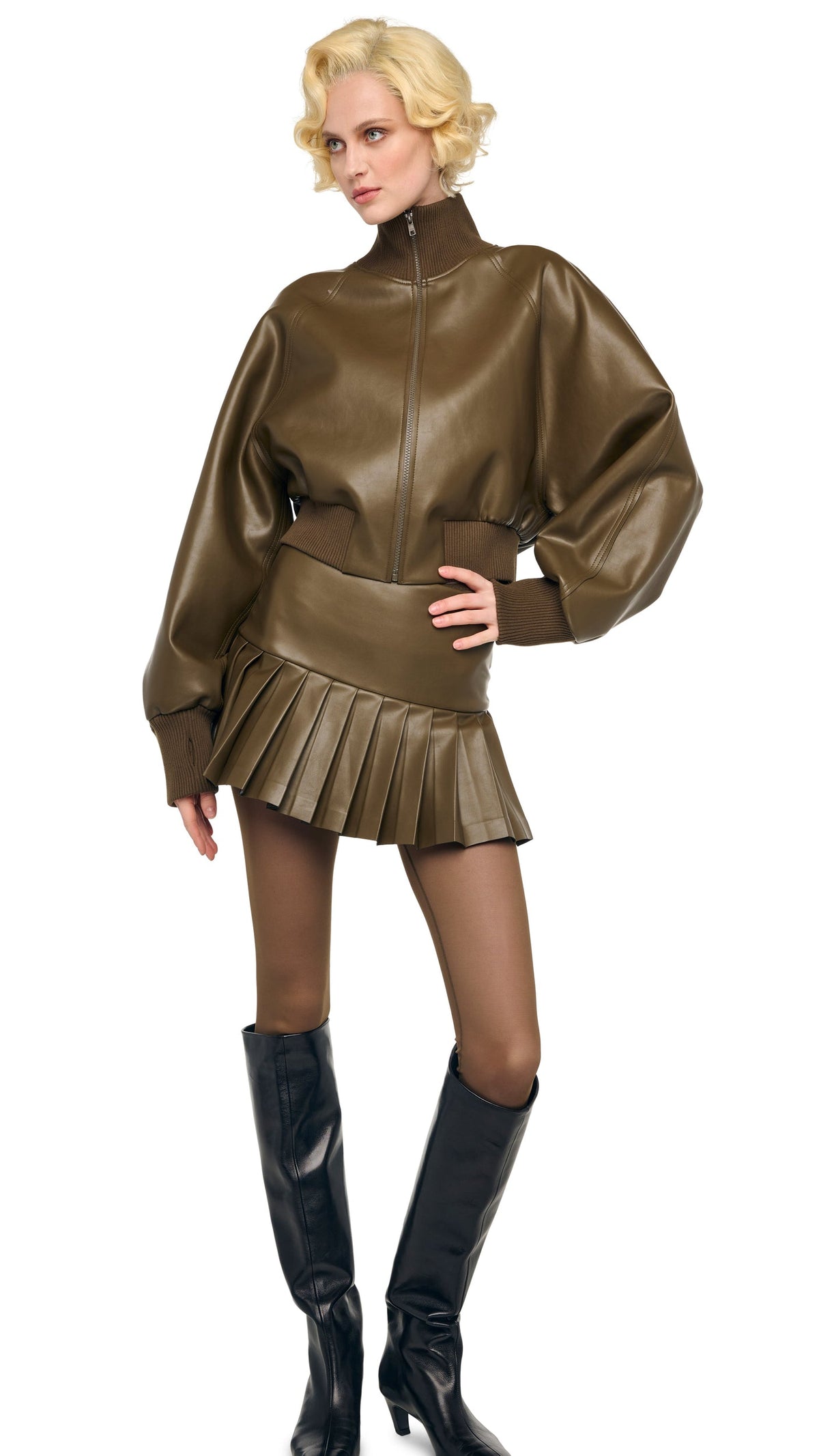 Norma Kamali PLEATED PICKLEBALL SKIRT
