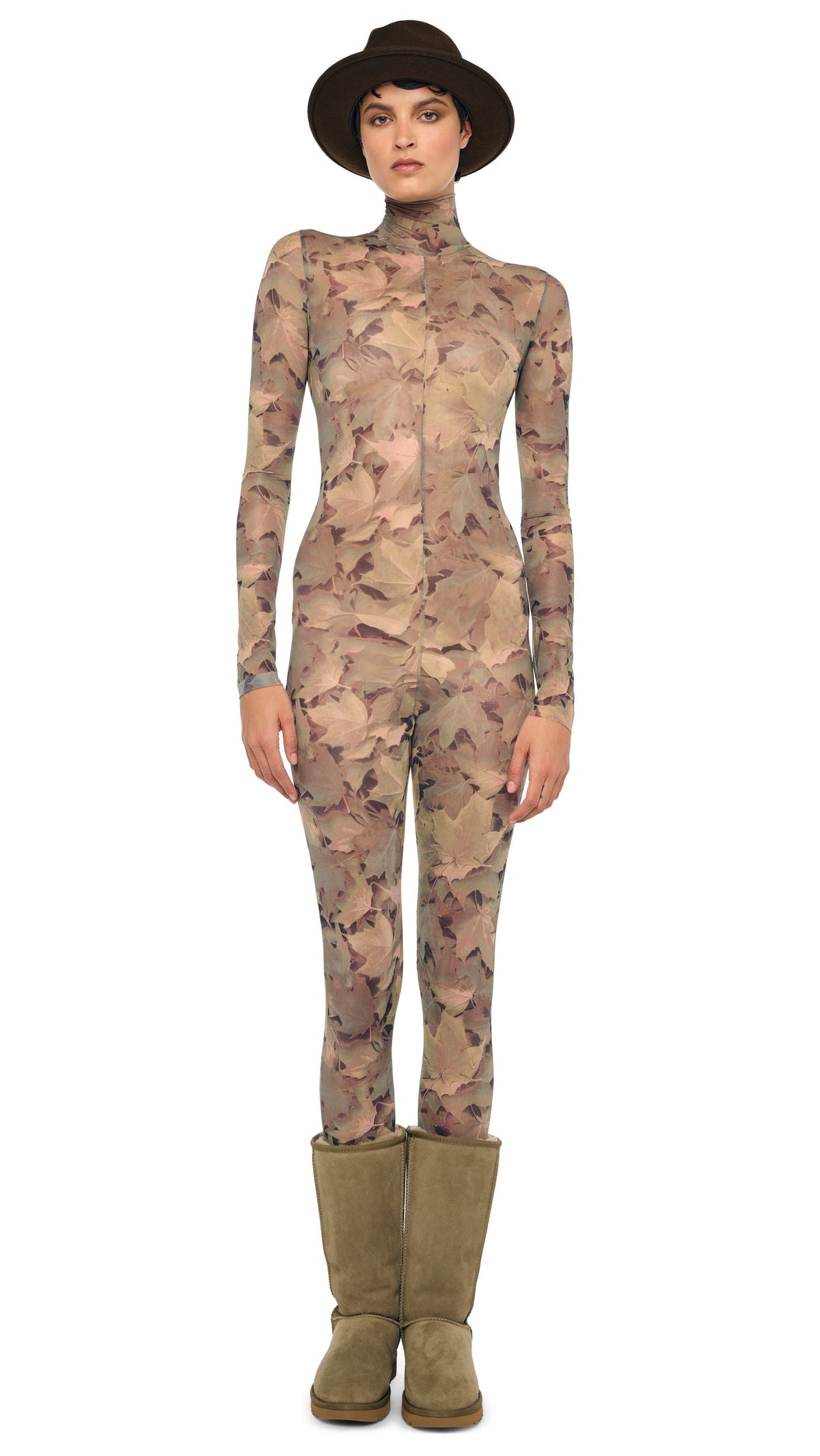 Norma Kamali LONG SLEEVE SLIM FIT TURTLE CATSUIT