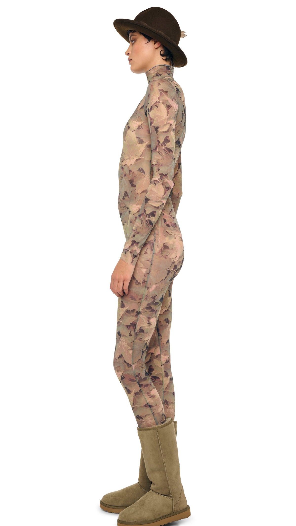 Norma Kamali LONG SLEEVE SLIM FIT TURTLE CATSUIT