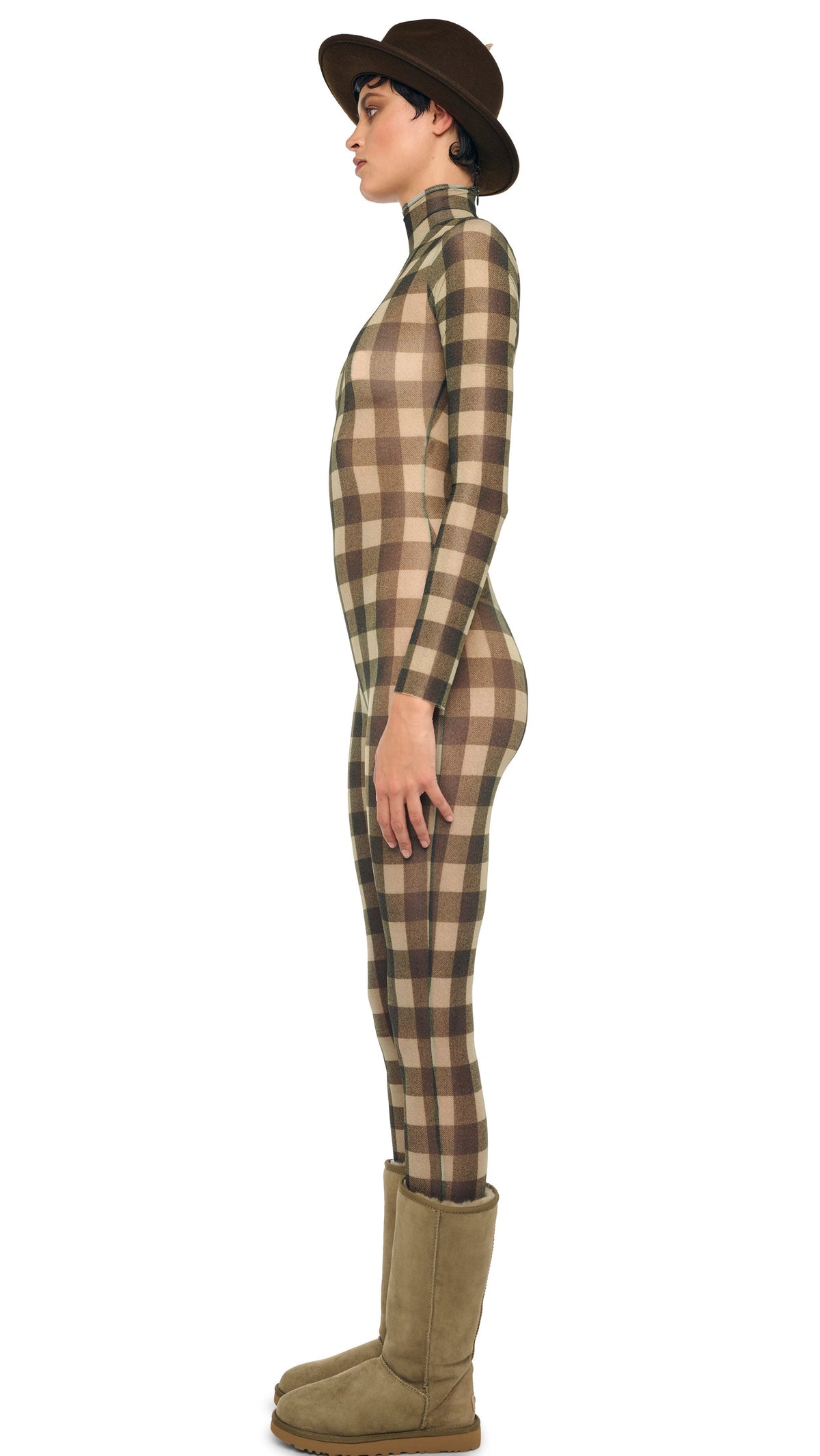 Norma Kamali LONG SLEEVE SLIM FIT TURTLE CATSUIT