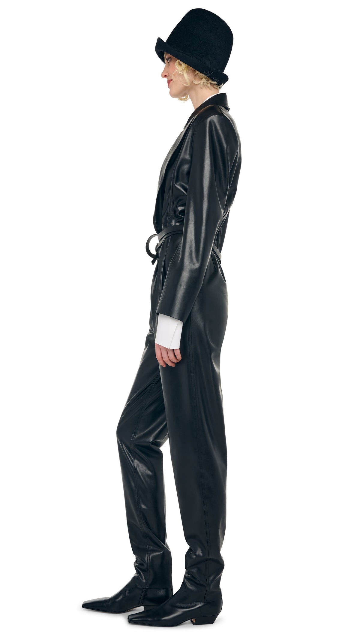 Norma Kamali EASY FIT SINGLE BREASTED TAPERED LEG JUMPSUIT