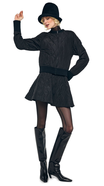 Norma Kamali QUILTED SHORT BOMBER JACKET