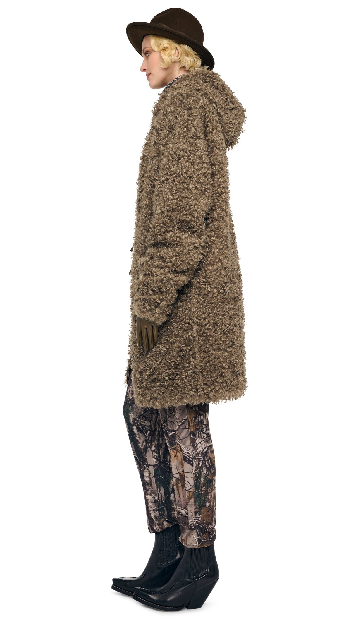 Norma Kamali OS RAGLAN SLEEVE ZIP FRONT HOODED JACKET