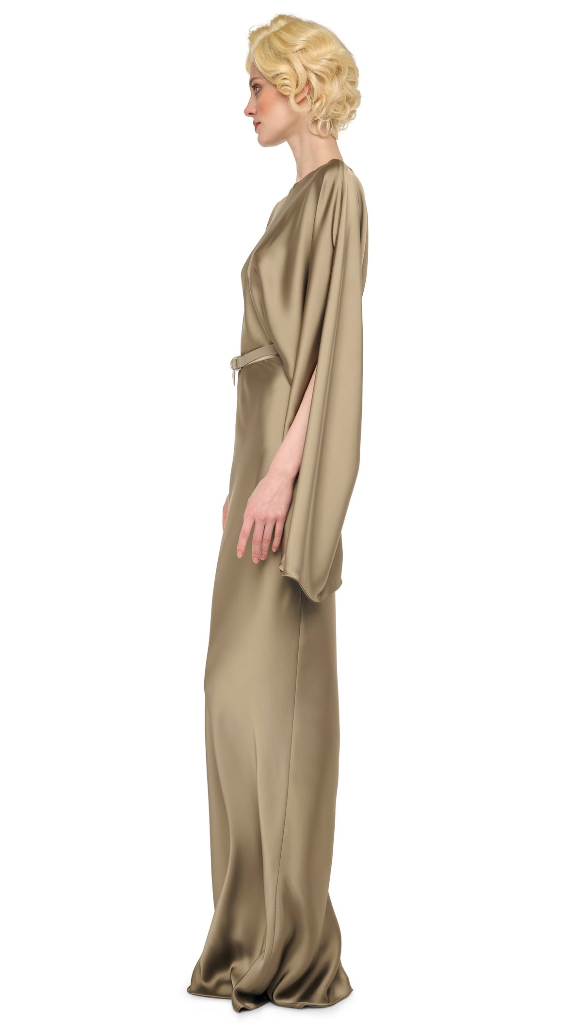 Norma Kamali REVERSE OBIE GOWN LONG SLEEVE
