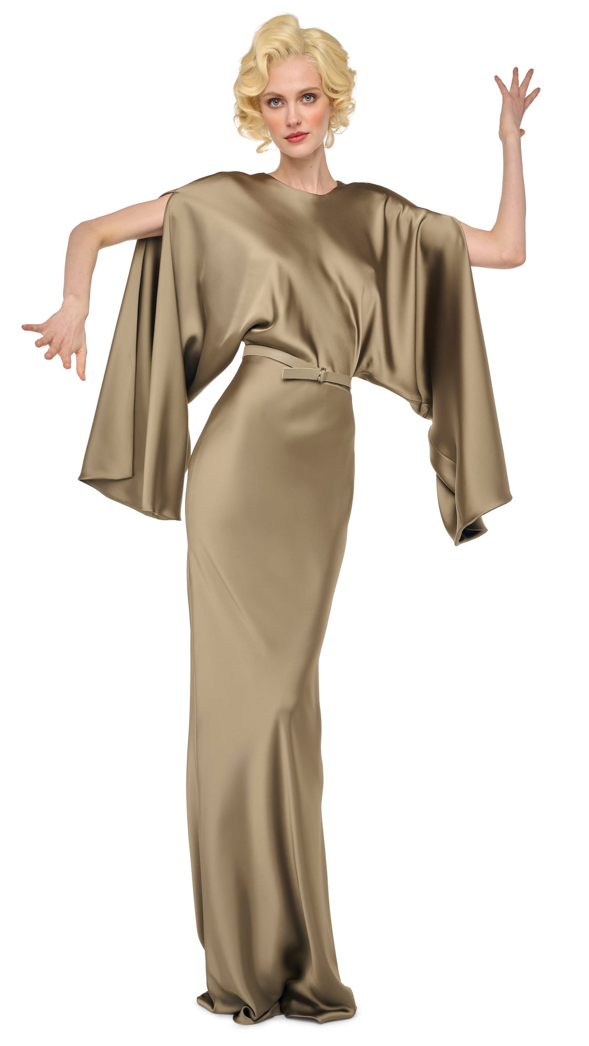 Norma Kamali REVERSE OBIE GOWN LONG SLEEVE