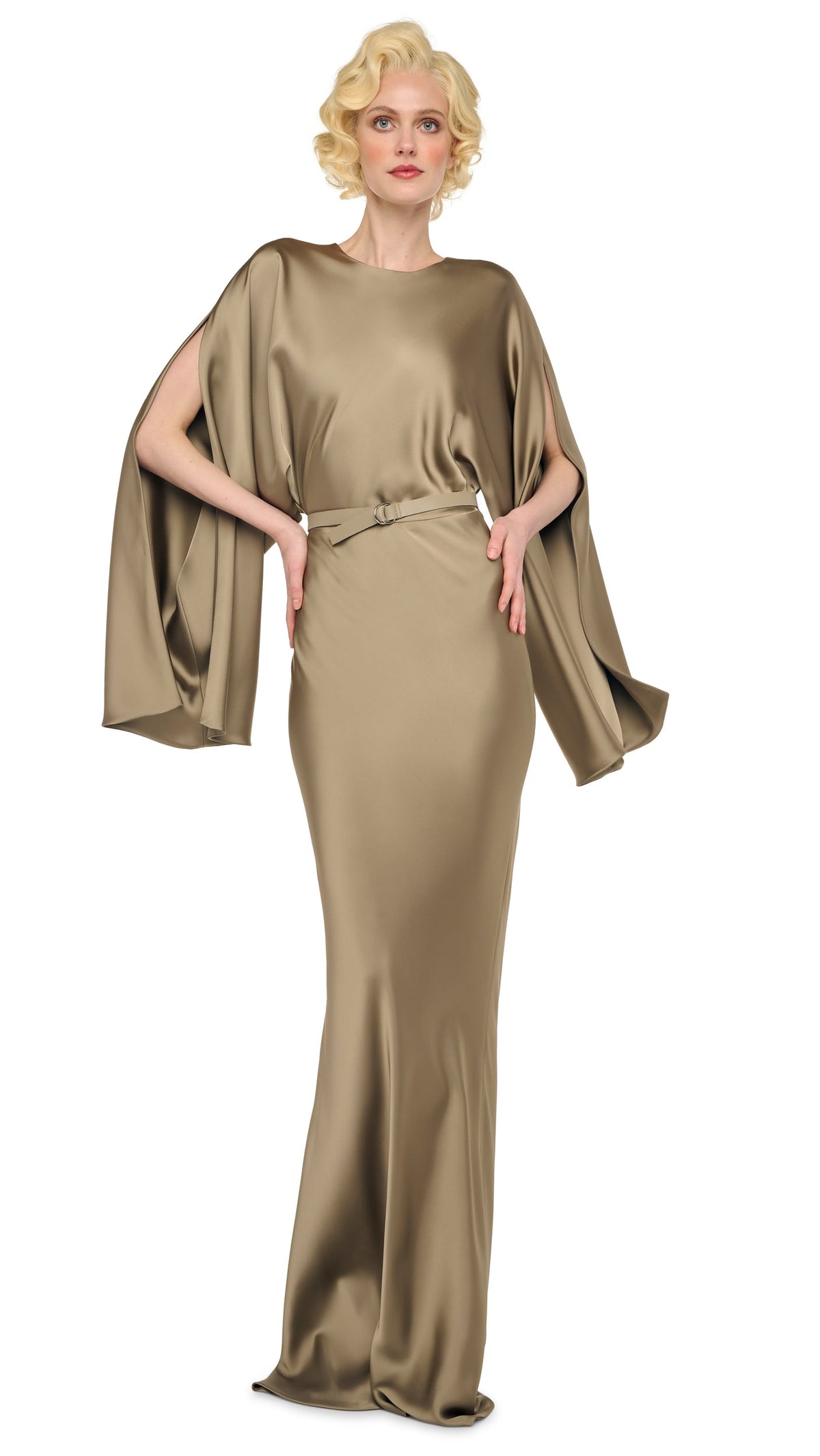 Norma Kamali REVERSE OBIE GOWN LONG SLEEVE