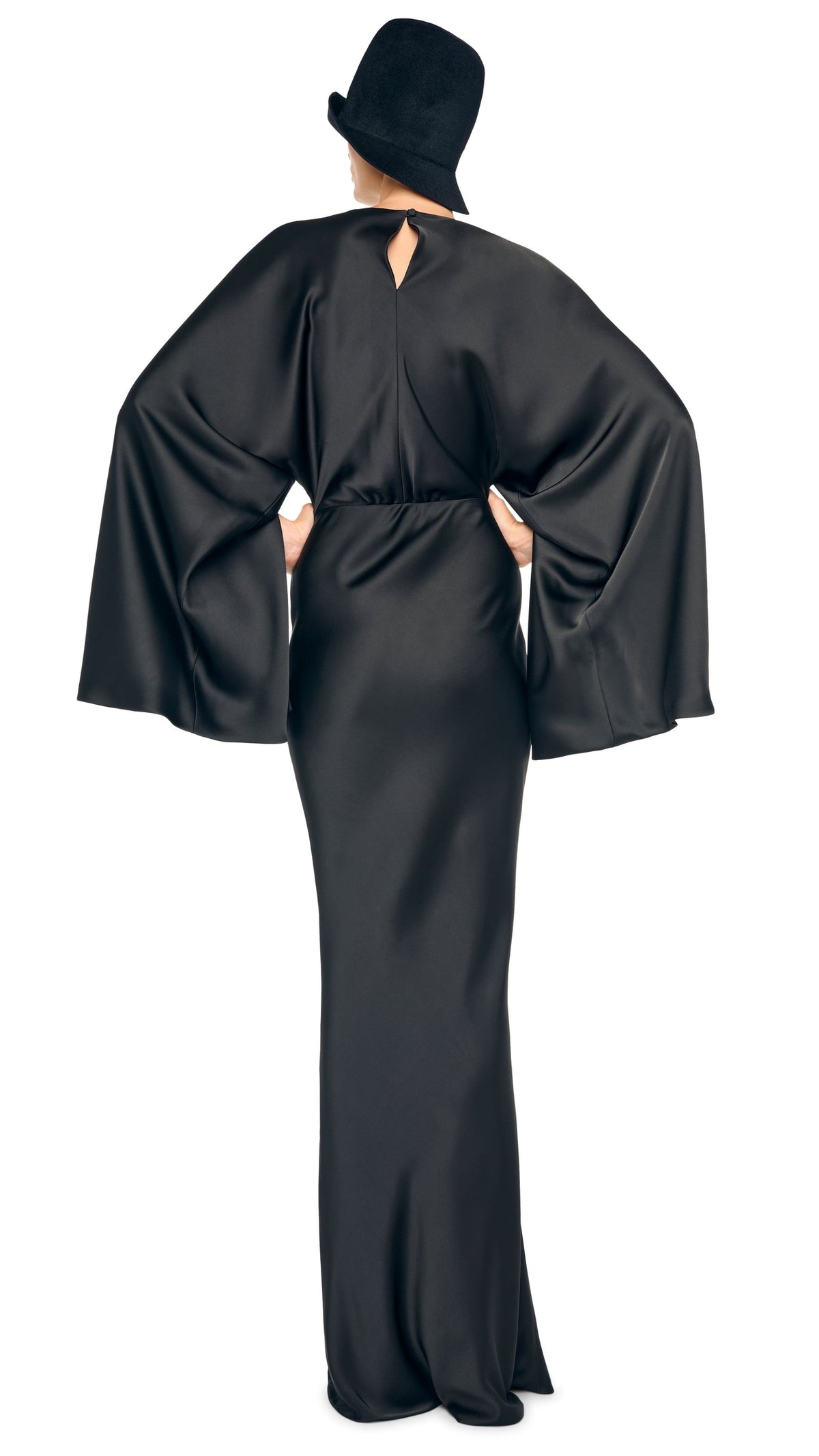 Norma Kamali REVERSE OBIE GOWN LONG SLEEVE