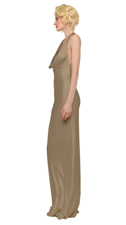Norma Kamali HALTER DRAPE BIAS GOWN