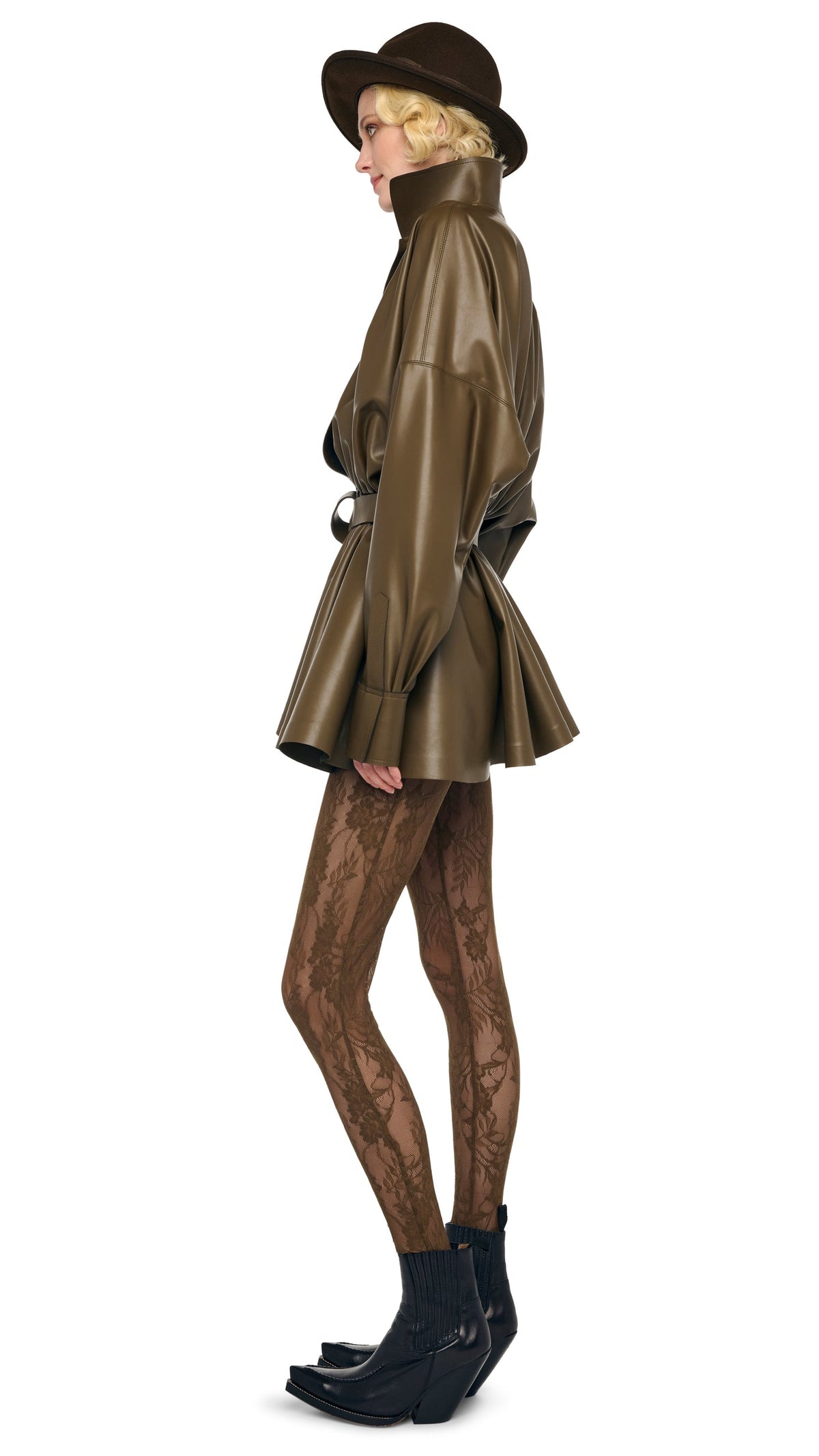 Norma Kamali SUPER OS BF NK SHIRT FLARED MINI DRESS