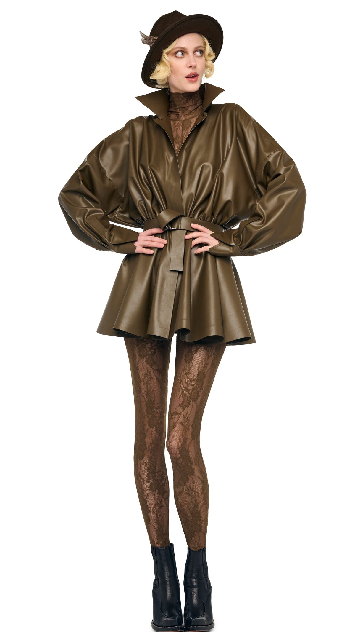 Norma Kamali SUPER OS BF NK SHIRT FLARED MINI DRESS