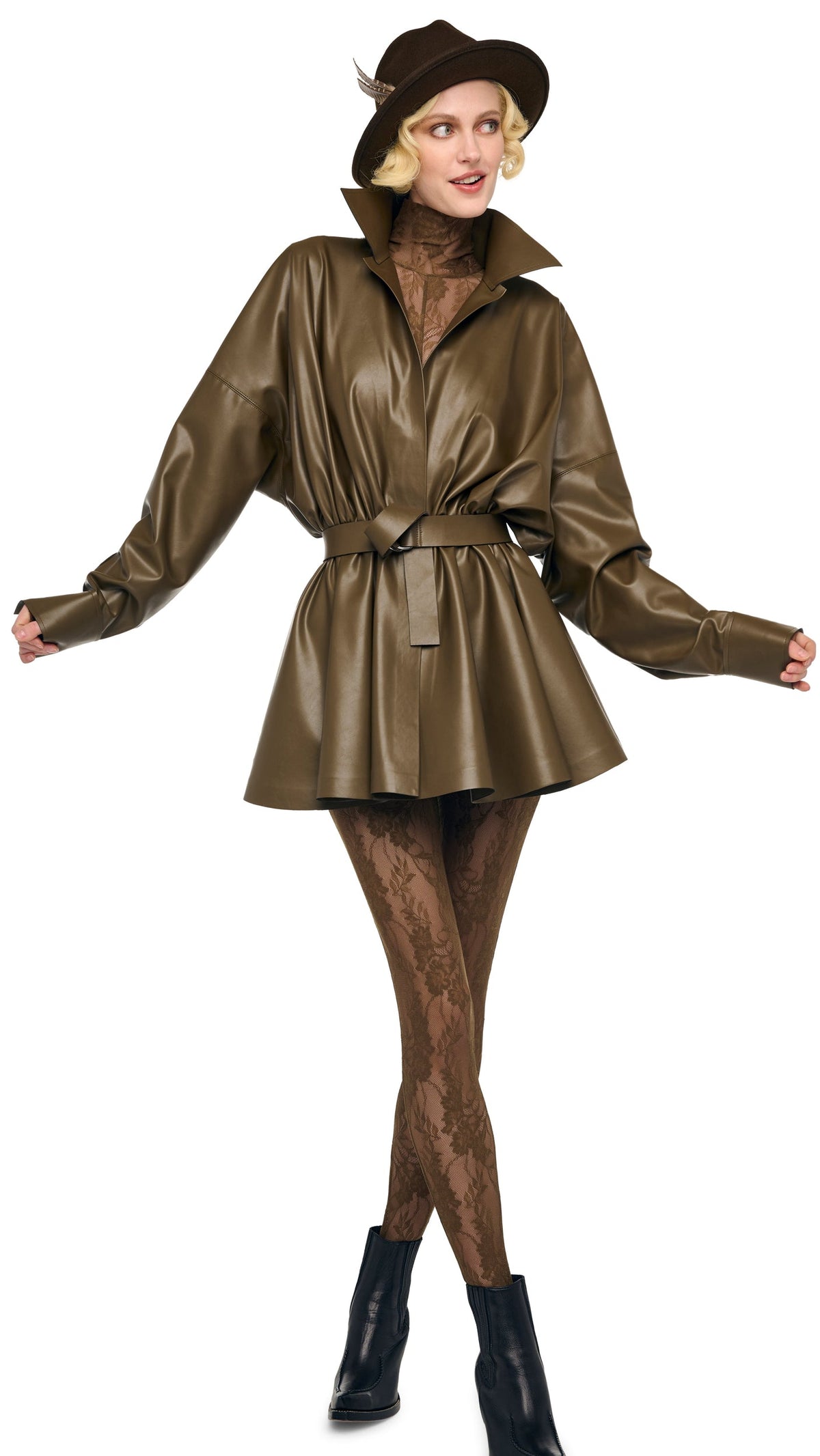 Norma Kamali SUPER OS BF NK SHIRT FLARED MINI DRESS