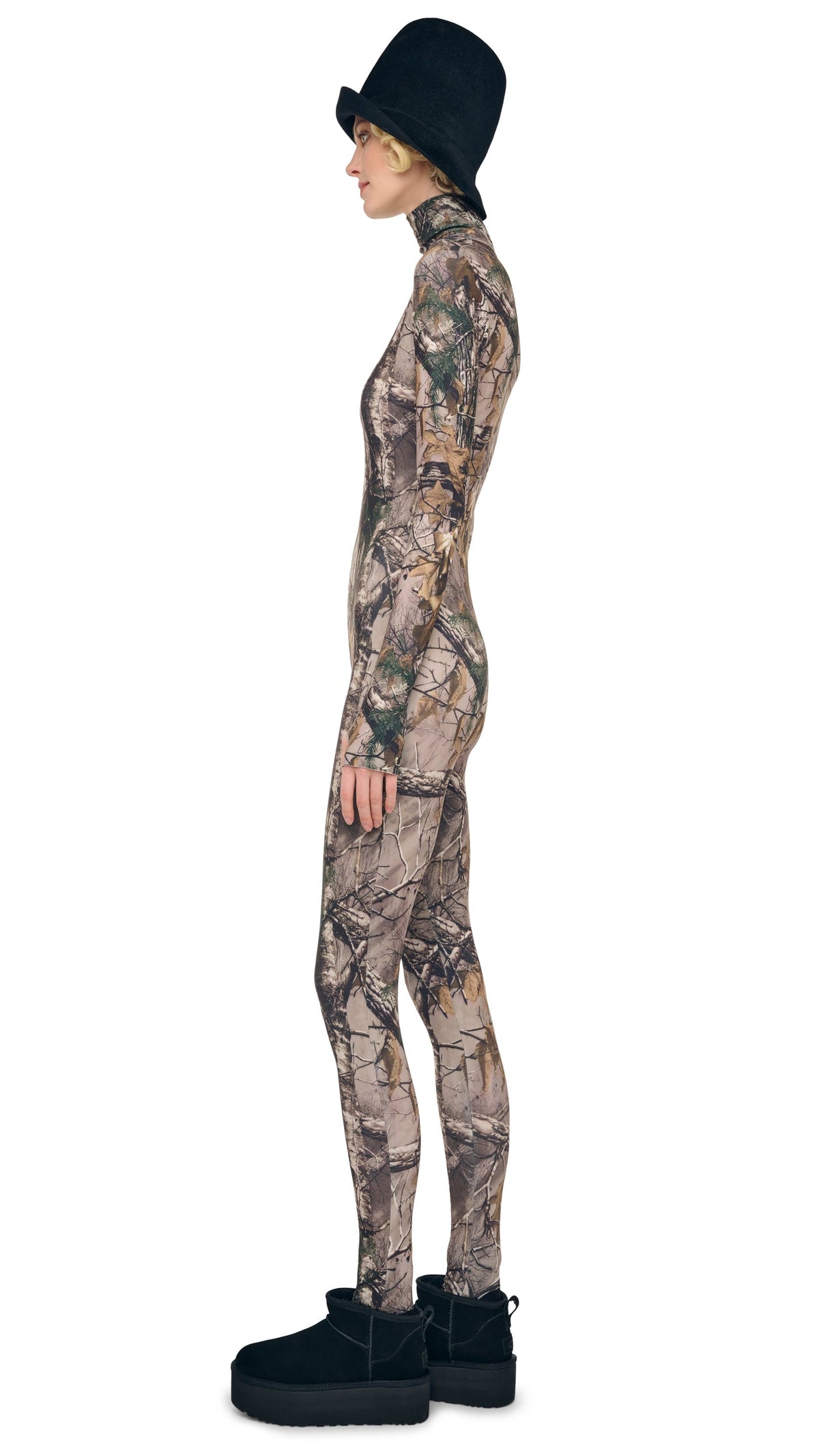 Norma Kamali LONG SLEEVE TURTLE CATSUIT W/ FOOTIE