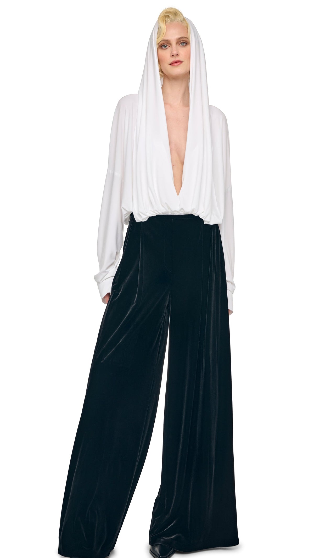 Norma Kamali HOODED SUPER OS BF NK SHIRT BODYSUIT