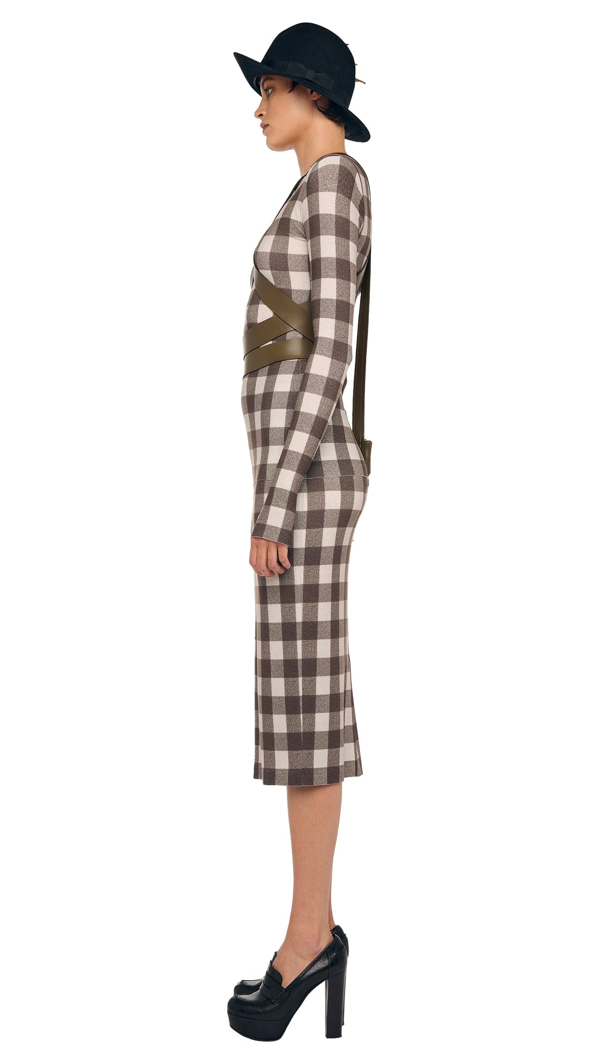 Norma Kamali SHOULDER PAD LONG SLEEVE CREW TOP