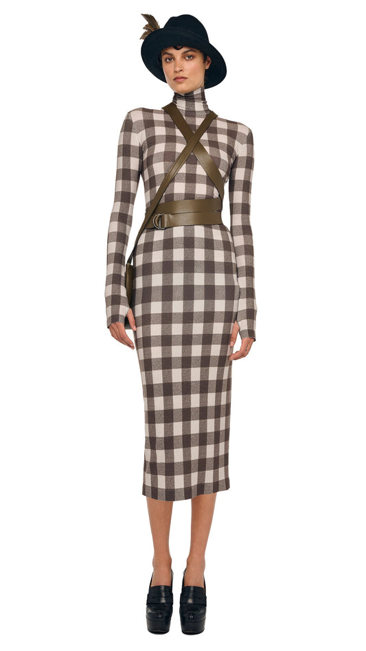 Norma Kamali LONG SLEEVE TURTLENECK DRESS
