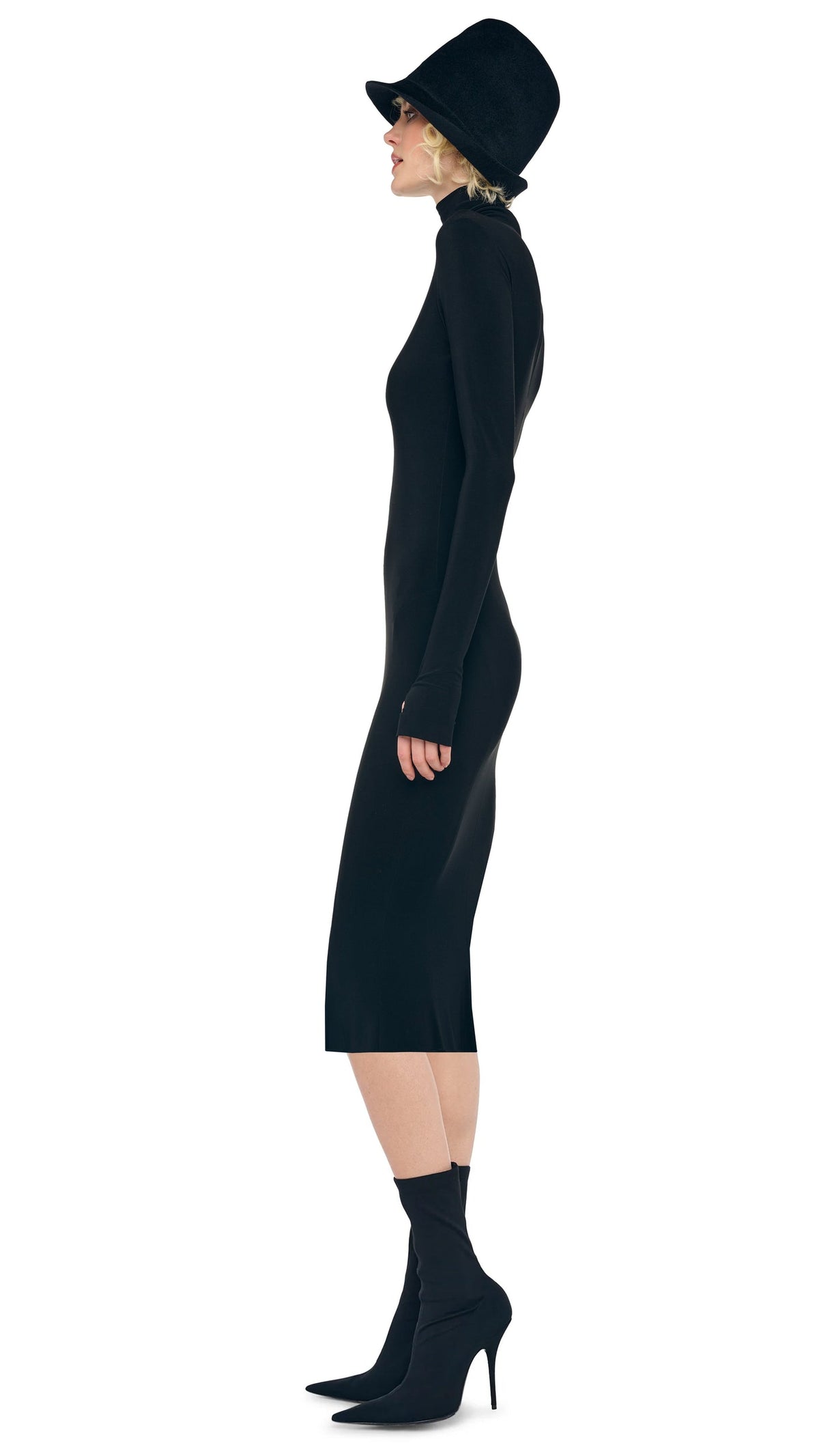 Norma Kamali LONG SLEEVE TURTLENECK DRESS