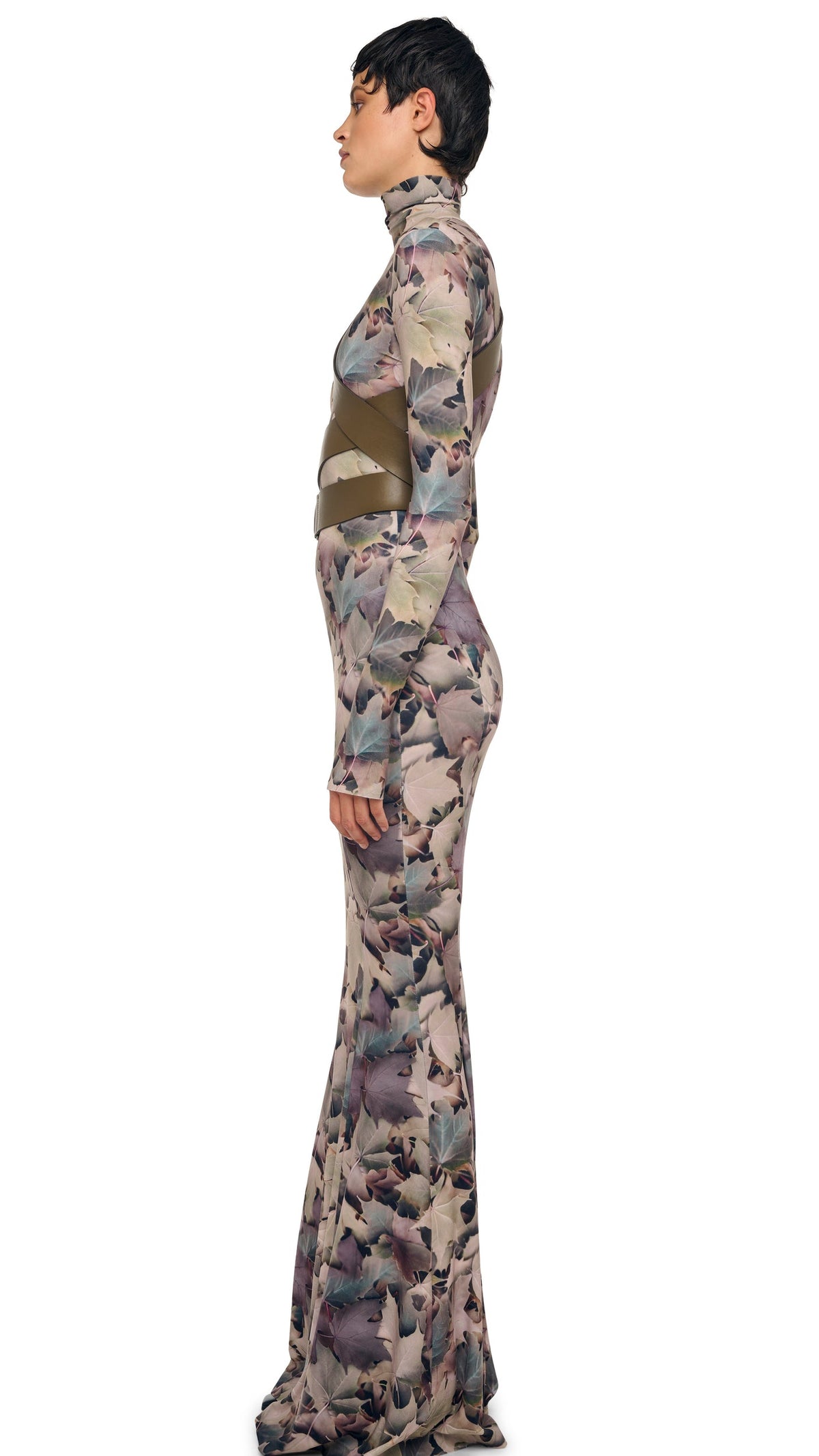 Norma Kamali LONG SLEEVE TURTLE FISHTAIL GOWN