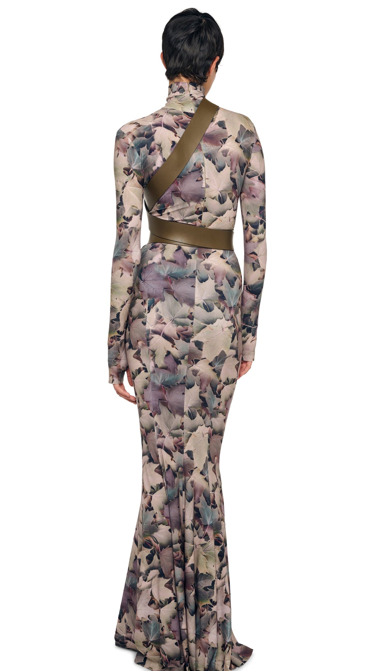 Norma Kamali LONG SLEEVE TURTLE FISHTAIL GOWN