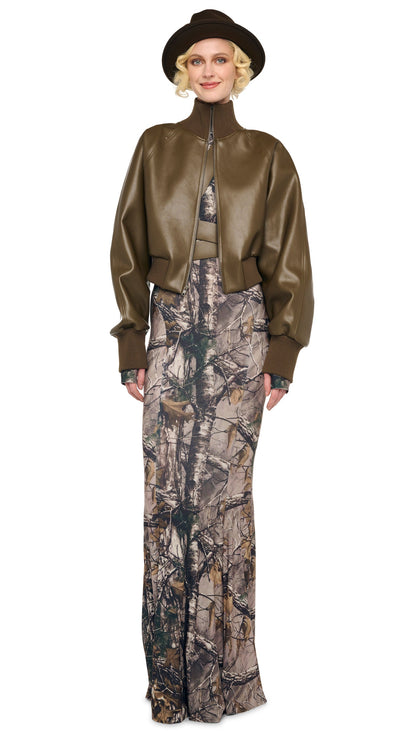 Norma Kamali LONG SLEEVE TURTLE FISHTAIL GOWN